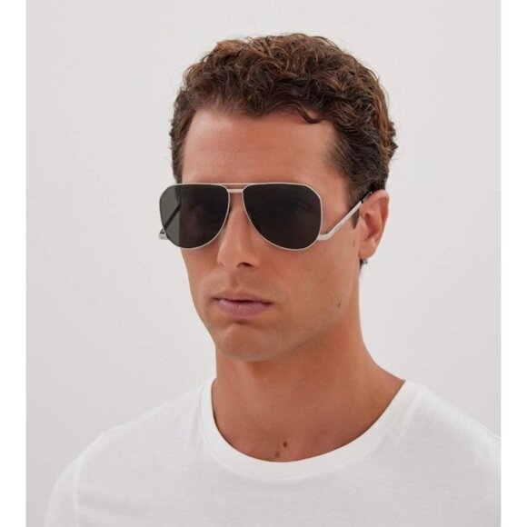 NEW SAINT LAURENT SUNGLASSES SL690 DUST 002 MEN SILVER EYEWEAR SL 690 DUST 002 - Picture 1 of 10